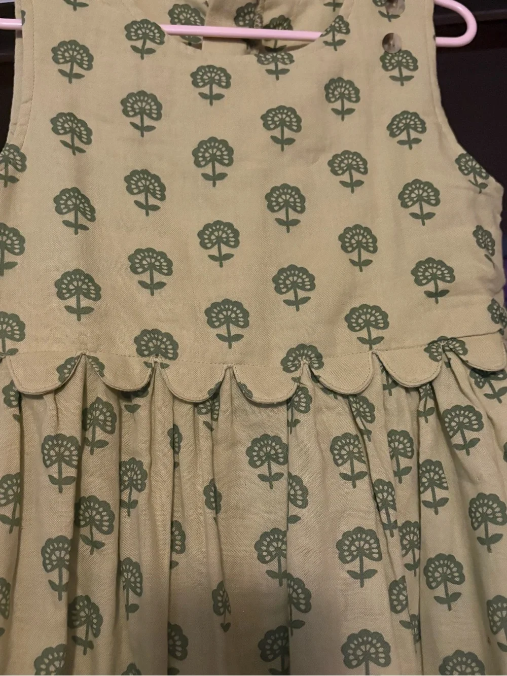 kate quinn size 5 year green floral stamp sleeveless dress